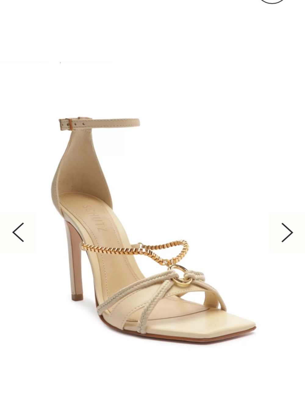 Schutz Silvie Ivory Heel Gold Chain Size 10